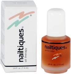 Once you've scrubbed, reapply Nailtiques Oil Therapy to unpolished nails and